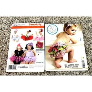 Simplicity #1956 & Elle #K102 baby tutu & appliques sewing patterns (both uncut)